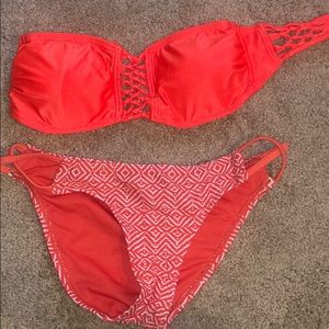 Forever 21 orange and white bikini